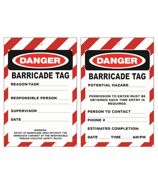 VL7202 Caution NT Lockout Tag – Danger Barricade Tag – 90x135mm