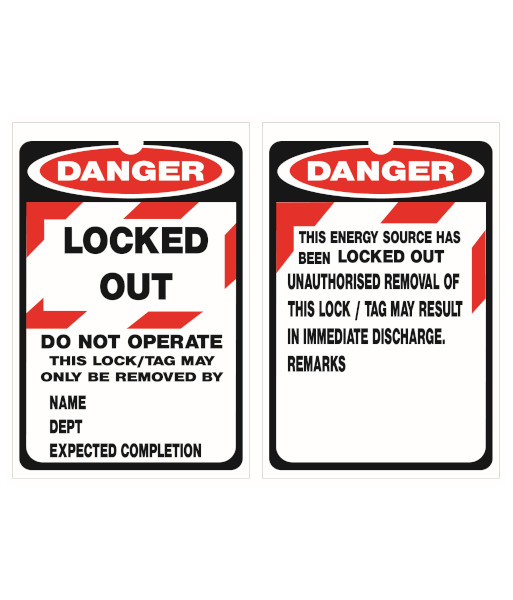 VL7206 Caution NT Lockout Tag – Danger Locked Out Do Not Operate – 90x135mm