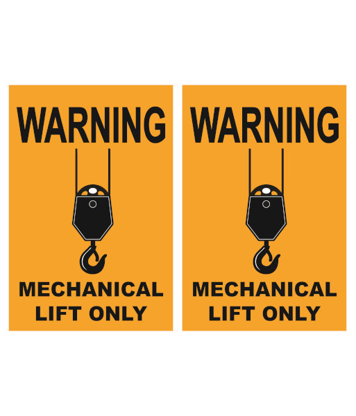 VL7215 Caution NT Lockout Tag – Warning Mechanical Lift Only – 90x135mm