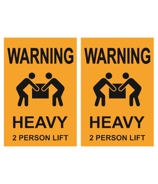 VL216 Caution NT Lockout Tag – Warning Heavy 2 Person Lift – 90x135mm