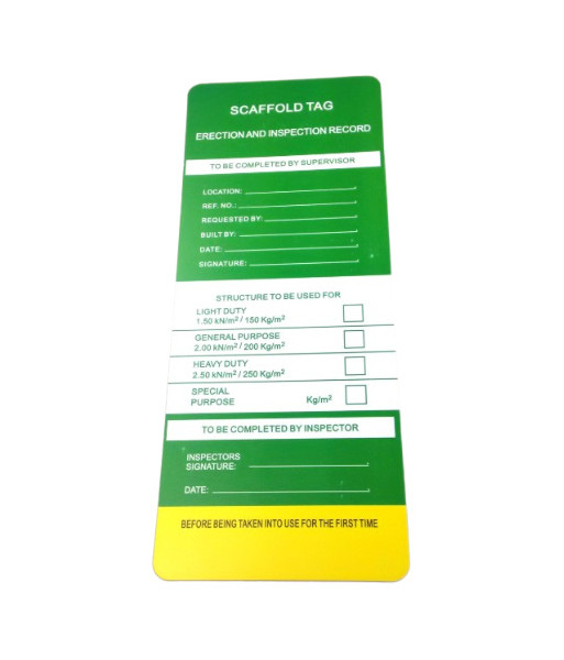 VL7900I Caution IN2SAFE Scaffold Tag Insert – 85x210mm, Pack of 10