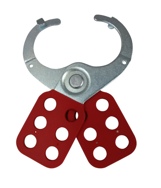VLH702-6-38 Caution IN2SAFE Steel Lockout Hasp with Anti-Twist Hooks – 6 Locks – 38mm