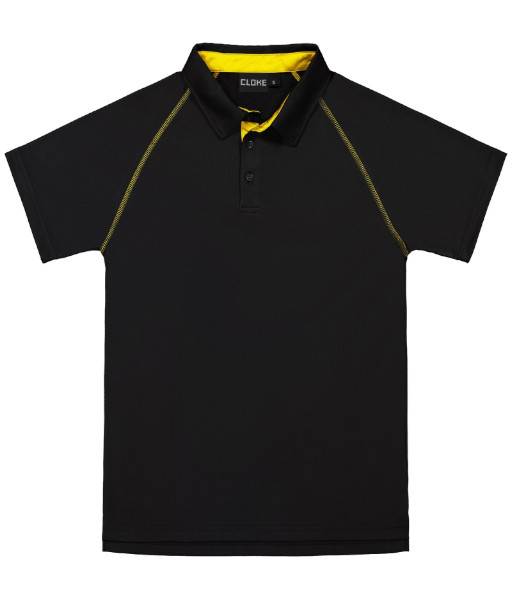 XTP Cloke Short Sleeve XT Performance Polo, Black/Gold, Sizes S to 5XL