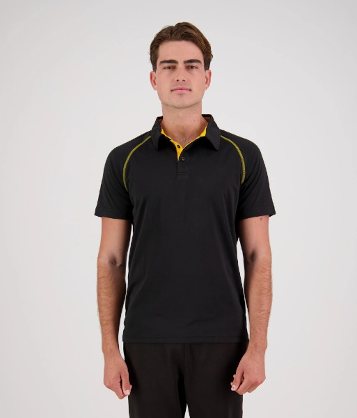 XTP Cloke Short Sleeve XT Performance Polo, Black/Gold, Sizes S to 5XL