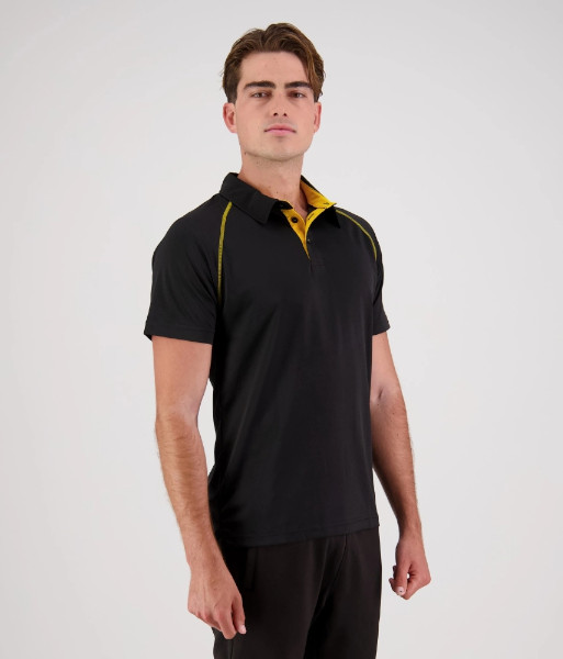 XTP Cloke Short Sleeve XT Performance Polo, Black/Gold, Sizes S to 5XL