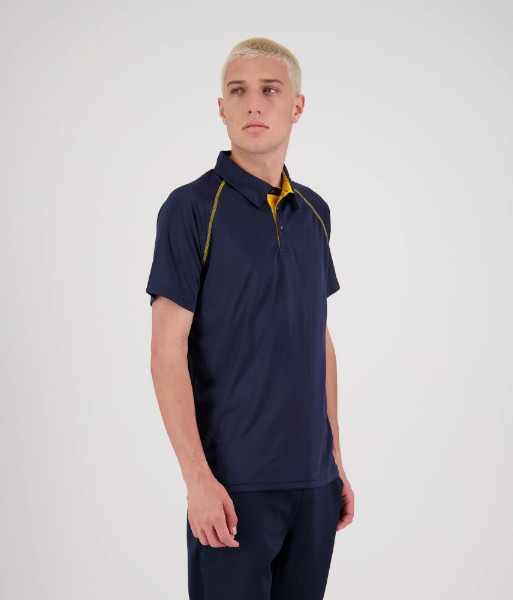 XTP Cloke Short Sleeve XT Performance Polo, Navy/Gold, Sizes S to 5XL
