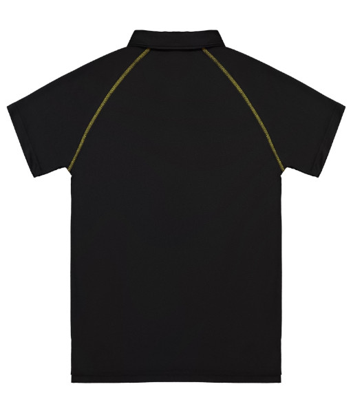 XTPK Cloke Kids Short Sleeve XT Performance Polo, Black/Gold, Sizes 6 to 14