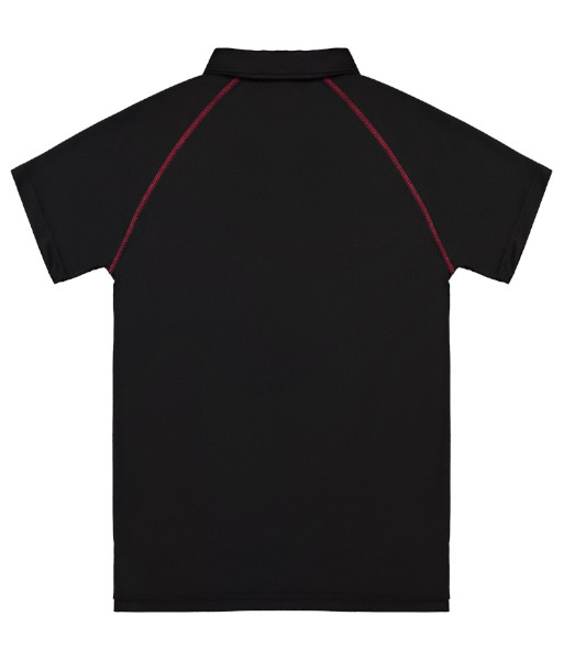 XTPK Cloke Kids Short Sleeve XT Performance Polo, Black/Red, Sizes 6 to 14