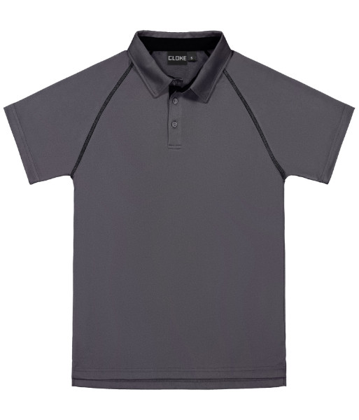 XTPK Cloke Kids Short Sleeve XT Performance Polo, Dark Grey, Sizes 6 to 14