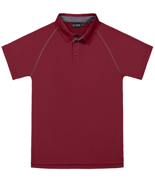 XTPK Cloke Kids Short Sleeve XT Performance Polo, Maroon, Sizes 6 to 14