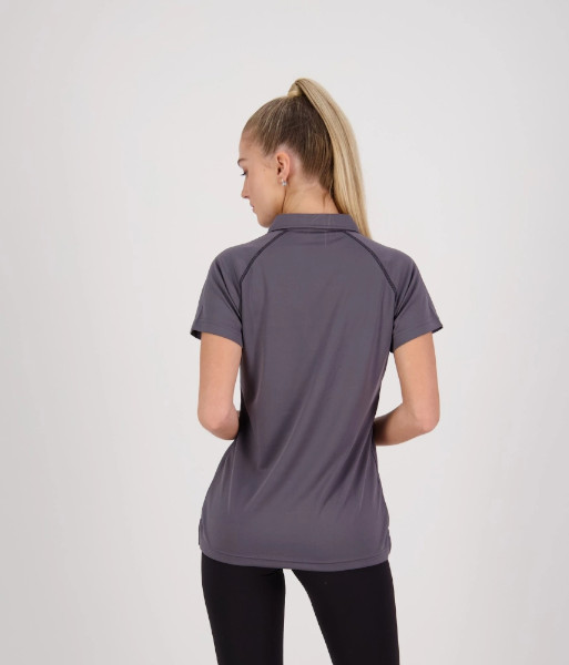 XTW Cloke Womens Short Sleeve XT Performance Polo, Dark Grey, Sizes 8 to 22