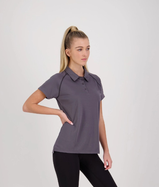 XTW Cloke Womens Short Sleeve XT Performance Polo, Dark Grey, Sizes 8 to 22