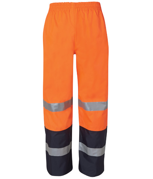 6DPRP JB’s Hi Vis Day/Night Premium Rain Pants, Orange/Navy, Sizes XS to 3XL