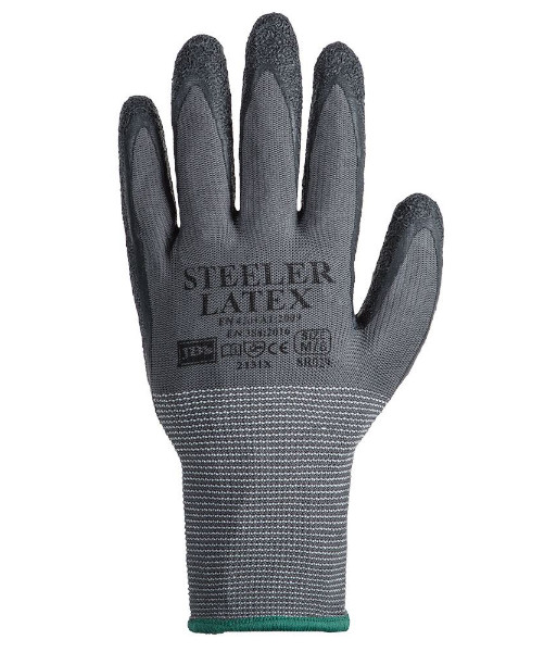 8R029 JB’s Steeler Latex Crinkle Gloves, Sizes S to 2XL (sold per 12 pairs)