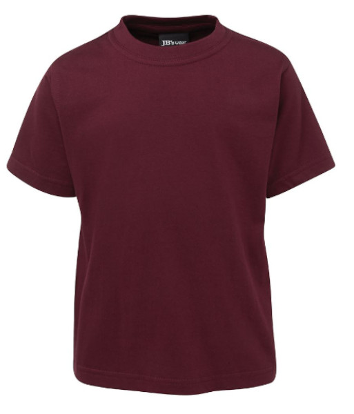 1KT JB’s Kids Cotton Tee, Maroon, Sizes 2 to 14