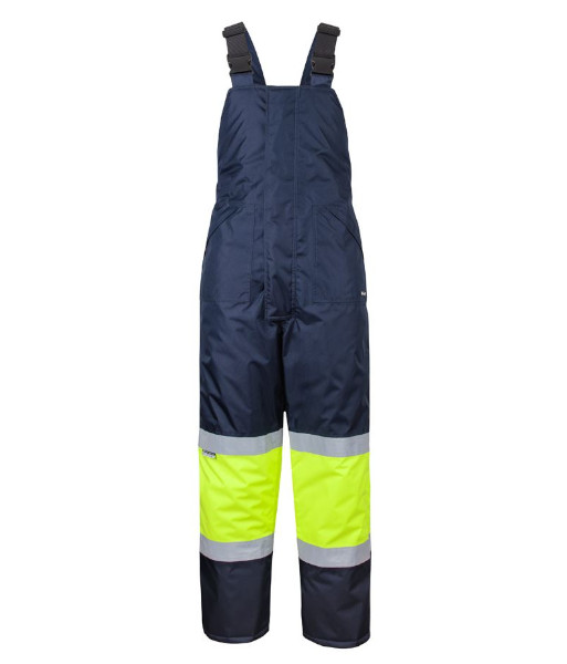6DFB JB’s Freezer Bib & Brace, Navy/Lime, Sizes S to 5XL