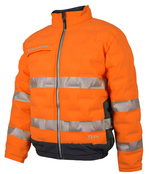 6DGJ JB’s Hi Vis Day/Night Graphene Puffer Jacket, Orange/Charcoal, XS to 5XL