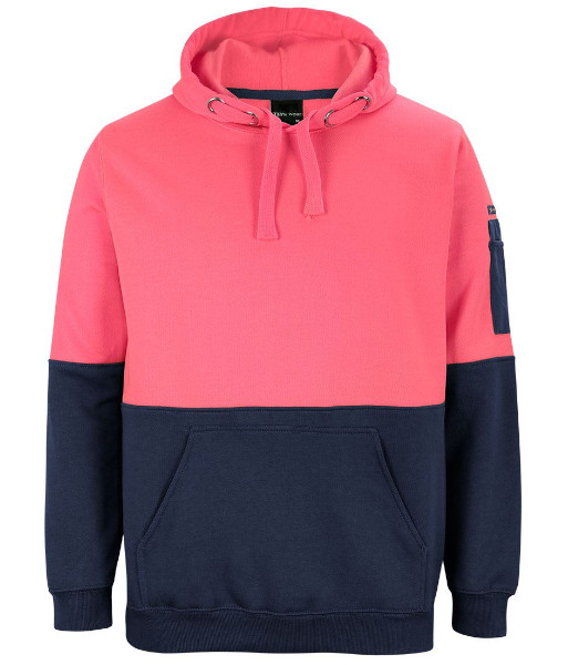 6HVPH JB’s Hi-Vis Day Only Pull Over Hoodie, Pink/Navy, Sizes XS to 5XL
