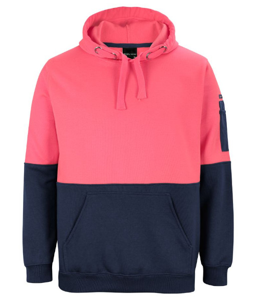 6HVPH JB’s Hi-Vis Day Only Pull Over Hoodie, Pink/Navy, Sizes XS to 5XL