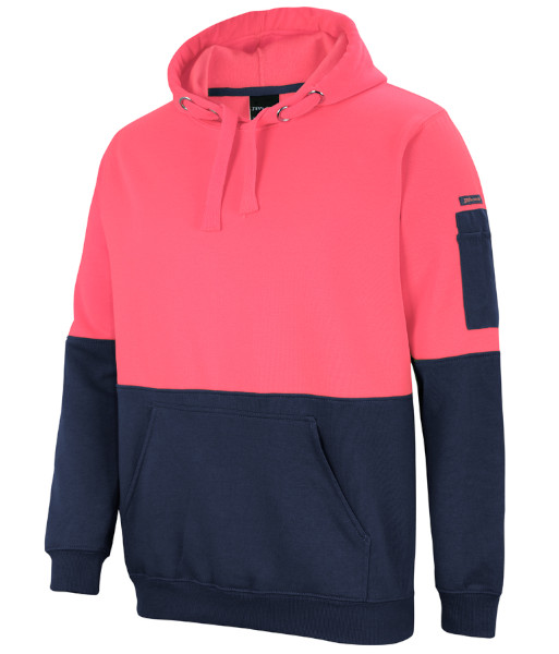 6HVPH JB’s Hi-Vis Day Only Pull Over Hoodie, Pink/Navy, Sizes XS to 5XL