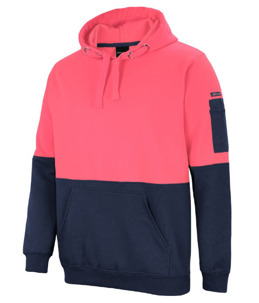 6HVPH JB’s Hi-Vis Day Only Pull Over Hoodie, Pink/Navy, Sizes XS to 5XL