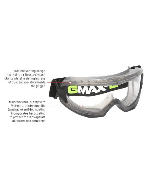 GMAX-E0 Esko G-MaxE Impact Eye Protection Vented Goggle, Clear