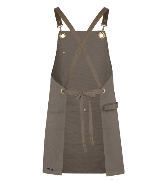 5ACBP JB’s Brass Eyelet Canvas Apron with PU Strap, Latte/Latte