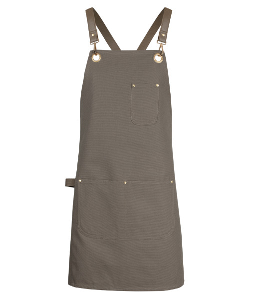 5ACBP JB’s Brass Eyelet Canvas Apron with PU Strap, Latte/Latte