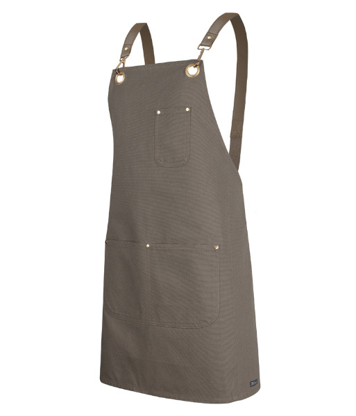 5ACBP JB’s Brass Eyelet Canvas Apron with PU Strap, Latte/Latte