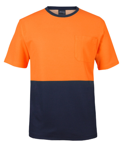6HCBT JB’s Hi-Vis Day Only Cotton Back T-Shirt, Orange/Navy, Sizes 2XS to 5XL