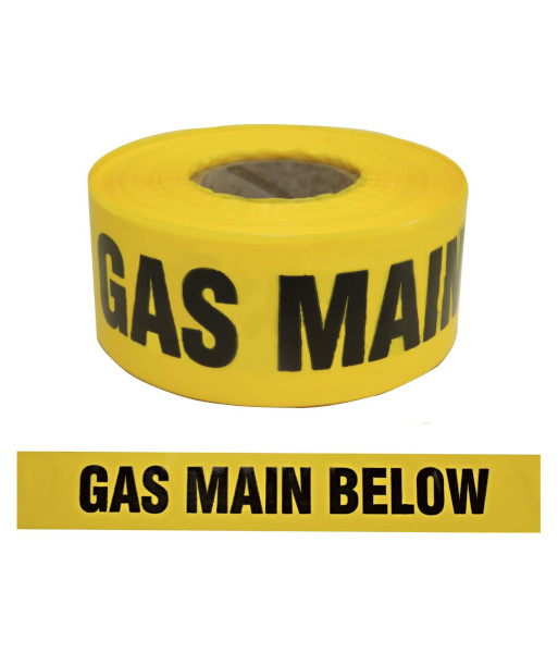 BW Esko High Quality PE Trench ‘GAS MAIN BELOW’ Warning Tape, 75mm x 250m
