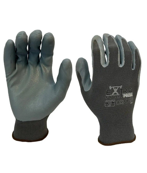 621012 Esko Extra Flex Foam, Foam Nitrile Palm Coated Gloves, Sizes S to L (sold per 12 pairs)