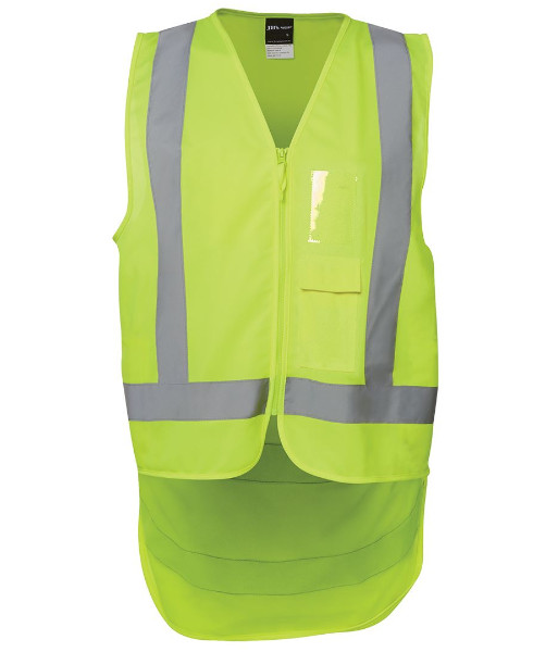 6DNDV JB’s Hi Vis Day/Night Drop Tail H Pattern Vest, Lime, 2XS to 6XL/7XL