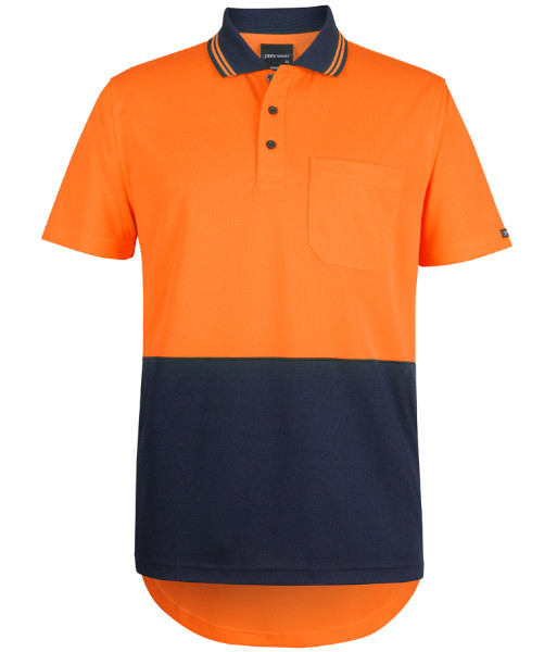 6HDS JB’s Hi Vis Day Only Short Sleeve Drop Tail Polo, Orange/Navy, Sizes 2XS to 5XL