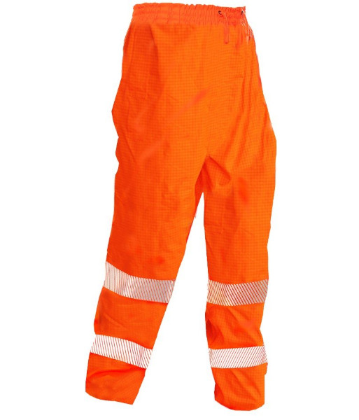 801078 Esko Hi-Vis Flame Retardant Day/Night PU Coated Rain Trousers, Orange, Sizes S to 8XL
