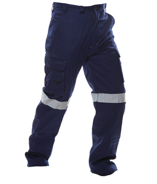 801151 Safe-T-Tec Day/Night 280gsm Industrial Cotton Pants, Navy, Sizes 77 to 127