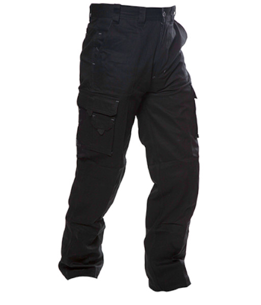 801154 Safe-T-Tec 280gsm Industrial Cotton Pants, Black, Sizes 77 to 127
