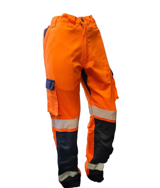 801258 Safe-T-Tec 220gsm RIPSTOP Cotton Pants, Orange/Black, Sizes 77 to 127