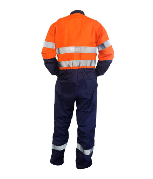 850031 Safe-T-Tec Flame Retardant 11cal Day/Night 240gsm Overalls, Orange/Navy, Sizes 4 to 16
