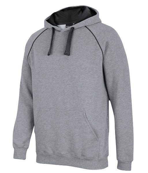 3CFH JB’s Adults Contrast Fleecy Hoodie, 13% Marle/Black, Sizes S to 5XL