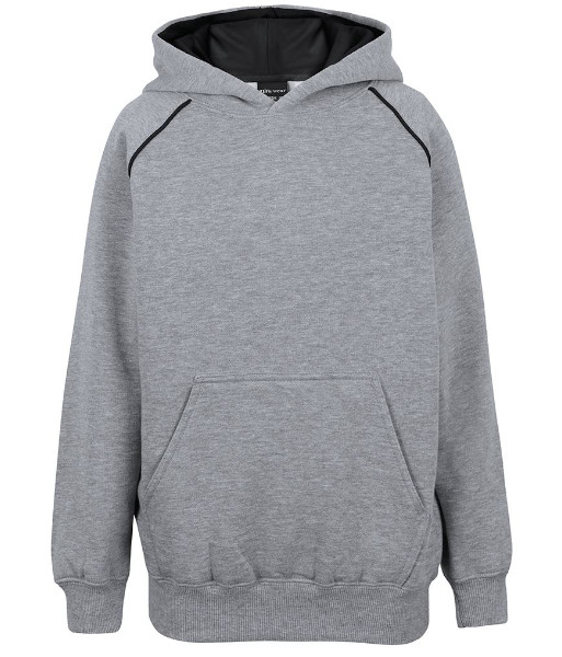 3CFH JB’s Kids Contrast Fleecy Hoodie, 13% Marle/Black, Sizes 4 to 14