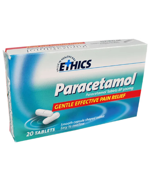 PA02152 First Aid Paracetamol Pain Relief 500mg Capsules, Box of 20