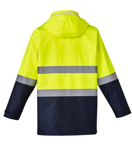 ZJ220 Syzmik Mens Hi Vis Day/Night 4 in 1 Waterproof Jacket, Yellow/Navy, Sizes 2XS to 7XL
