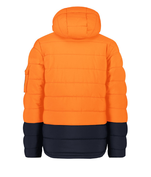 ZJ240 Syzmik Unisex Day Only Streetworx Hooded Puffer Jacket, Orange/Navy, Sizes 2XS to 7XL