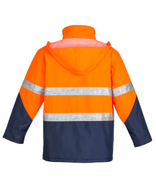 ZJ350 Syzmik Mens Hi Vis Day/Night Storm Jacket, Orange/Navy, Sizes 2XS to 7XL