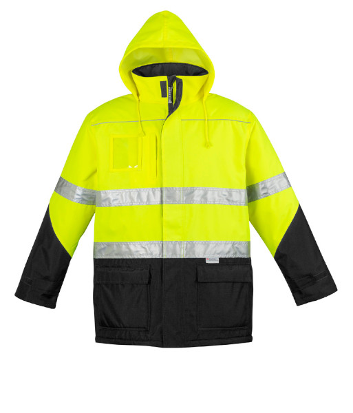 ZJ350 Syzmik Mens Hi Vis Day/Night Storm Jacket, Yellow/Black, Sizes 2XS to 7XL