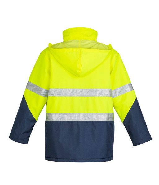 ZJ350 Syzmik Mens Hi Vis Day/Night Storm Jacket, Yellow/Navy, Sizes 2XS to 7XL