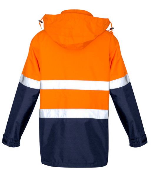 ZJ357 Syzmik Mens Hi Vis Day/Night Ultralite Waterproof Jacket, Orange/Navy, Sizes 2XS to 7XL