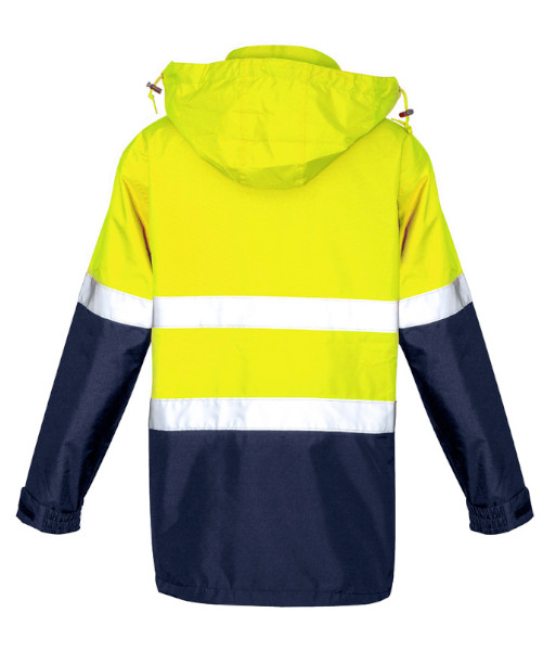 ZJ357 Syzmik Mens Hi Vis Day/Night Ultralite Waterproof Jacket, Yellow/Navy, Sizes 2XS to 7XL