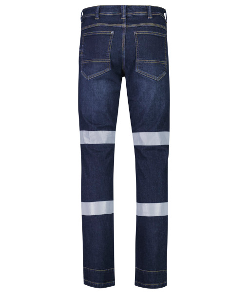 ZP907 Syzmik Mens Bio Motion Taped Stretch Jean, Denim, Sizes 72 to 132